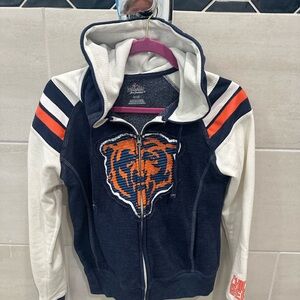 Majestic Navy and Orange Zip-Up Hoodie